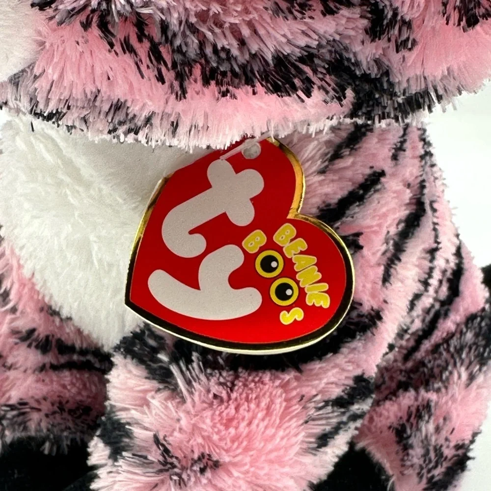 TY Beanie Boos ZOEY the Pink Zebra‎ Glitter Eyes Regular Size 10 inch